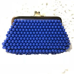 Royal Blue Beaded Clutch w/ Gold hardware - Target